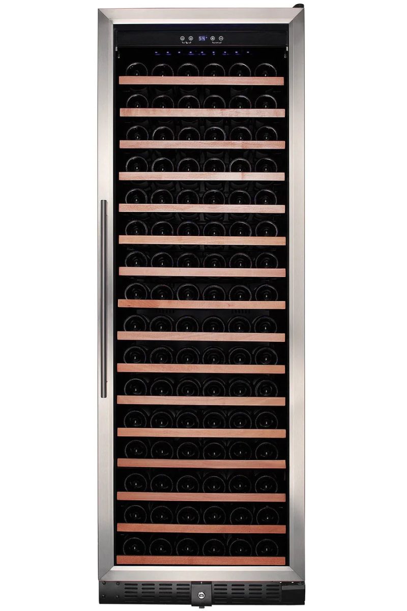 166 Bottle Single Zone Wine Cooler Stainless Steel Door Trim 1