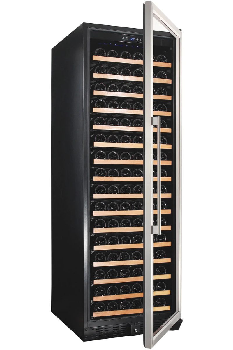 166 Bottle Single Zone Wine Cooler Stainless Steel Door Trim 2