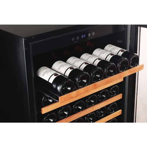 166 Bottle Single Zone Wine Cooler Stainless Steel Door Trim 6