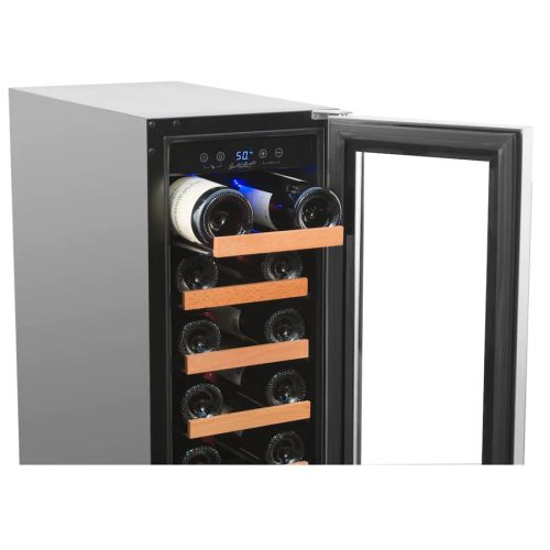 19 Bottle Single Zone Wine Cooler Stainless Steel Door Trim 3