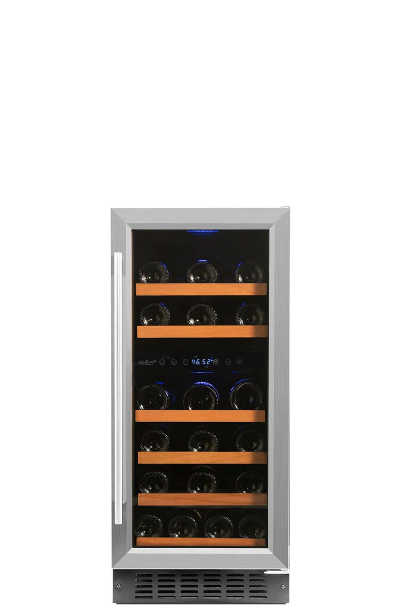 32 Bottle Dual Zone Wine Cooler Stainless Steel Door Trim 1