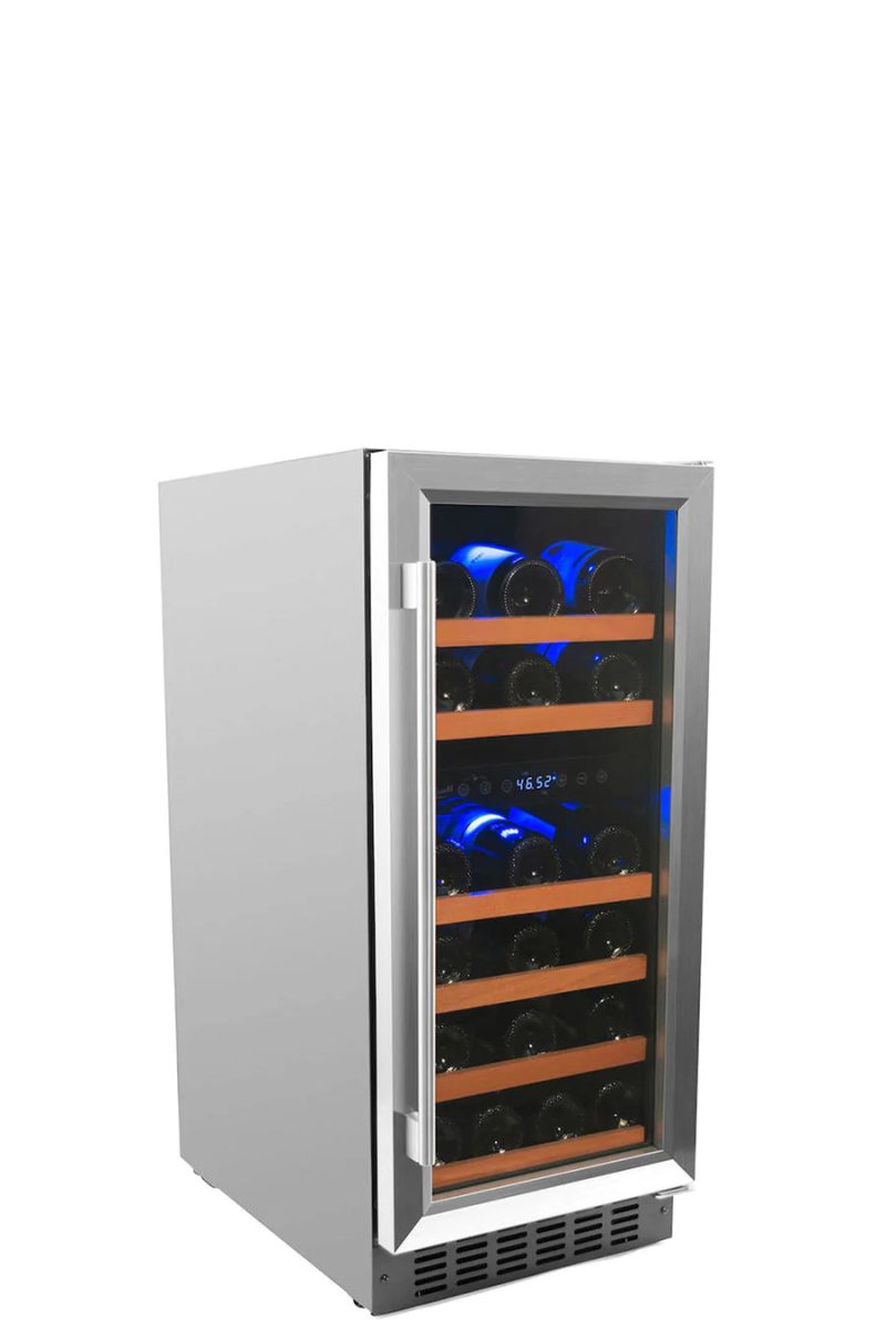 32 Bottle Dual Zone Wine Cooler Stainless Steel Door Trim 2