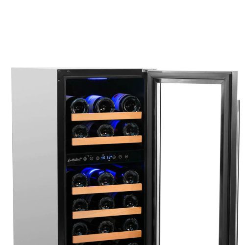 32 Bottle Dual Zone Wine Cooler Stainless Steel Door Trim 3