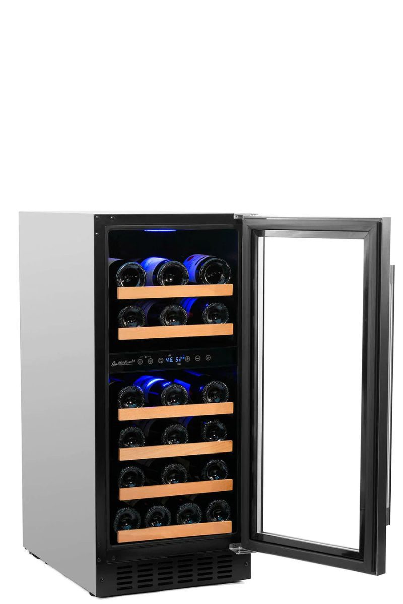 32 Bottle Dual Zone Wine Cooler Stainless Steel Door Trim 3