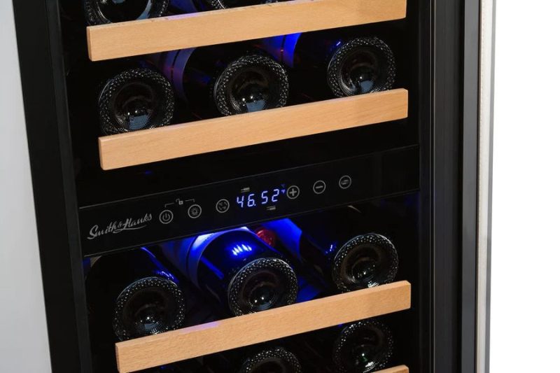 32 Bottle Dual Zone Wine Cooler Stainless Steel Door Trim 4