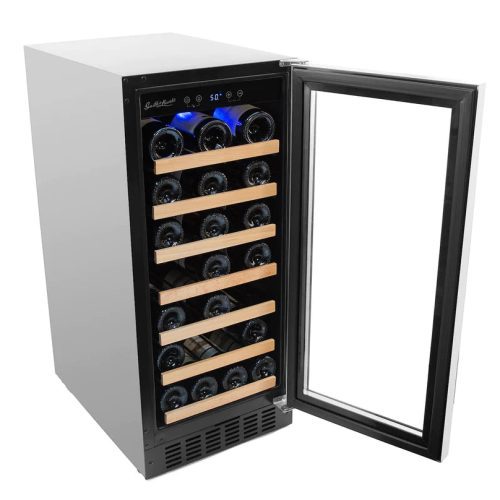 34 Bottle Single Zone Wine Cooler Stainless Steel Door Trim 4