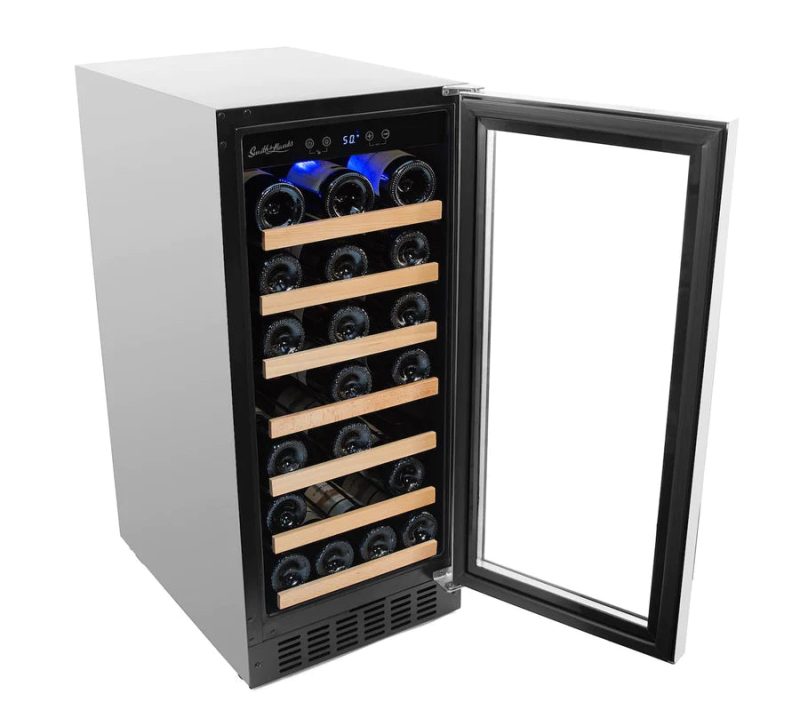 34 Bottle Single Zone Wine Cooler Stainless Steel Door Trim 4