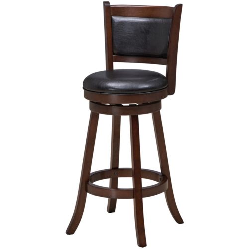 Classic Swivel Wood Barstool with a Full Back Cappuccino