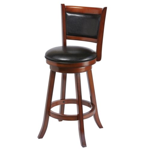 Classic Swivel Wood Barstool with a Full Back Chestnut