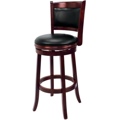 Classic Swivel Wood Barstool with a Full Back English Tudor