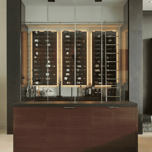 Fusion Wine Wall Label Forward Black Acrylic 3 Foot Example 2