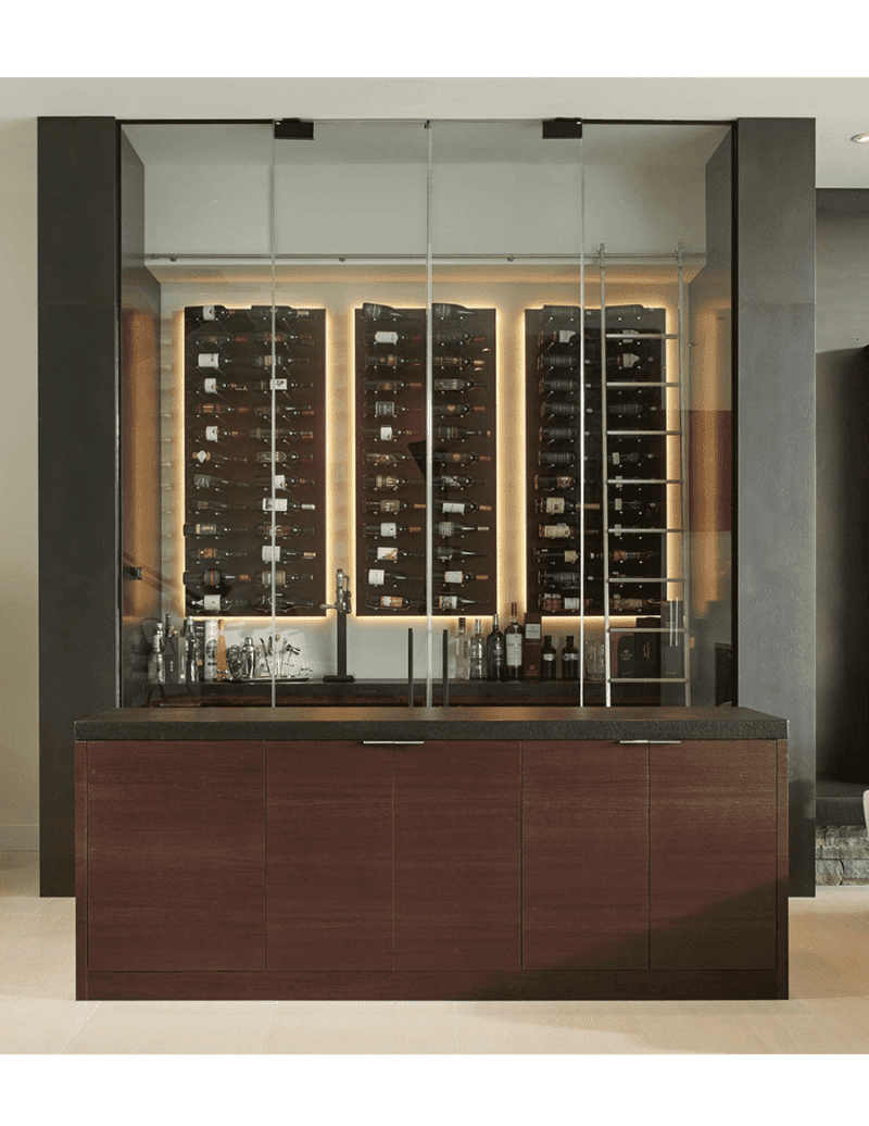 Fusion Wine Wall Label Forward Black Acrylic 3 Foot Example 2