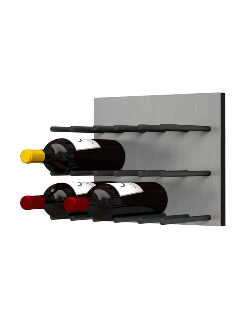 Fusion Wine Wall Panel Cork Forward Alumasteel 9 Bottles Matte Black