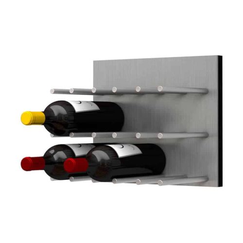 Fusion Wine Wall Panel Cork Forward Alumasteel 9 Bottles Satin Aluminum