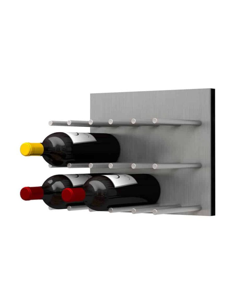 Fusion Wine Wall Panel Cork Forward Alumasteel 9 Bottles Satin Aluminum