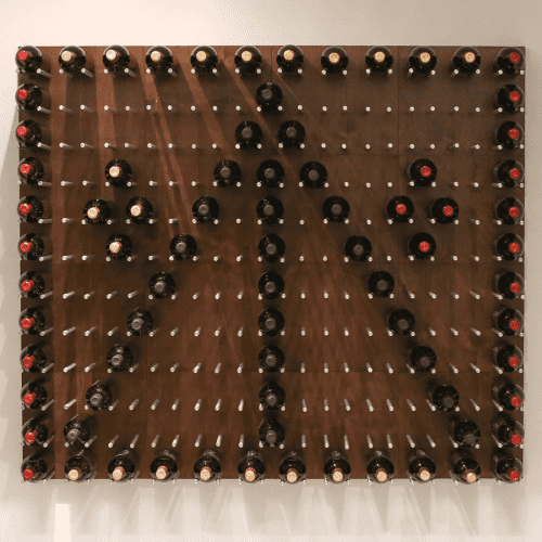 Fusion Wine Wall Panel Cork Forward Dark Finish 9 Bottles Example 2