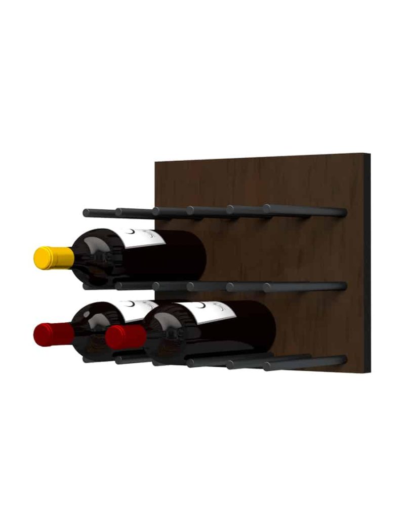 Fusion Wine Wall Panel Cork Forward Dark Finish 9 Bottles Matte Black