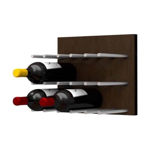 Fusion Wine Wall Panel Cork Forward Dark Finish 9 Bottles Satin Aluminum