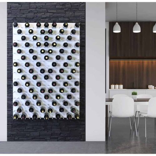 Fusion Wine Wall Panel Cork Forward White Acrylic 9 Bottles Example 1