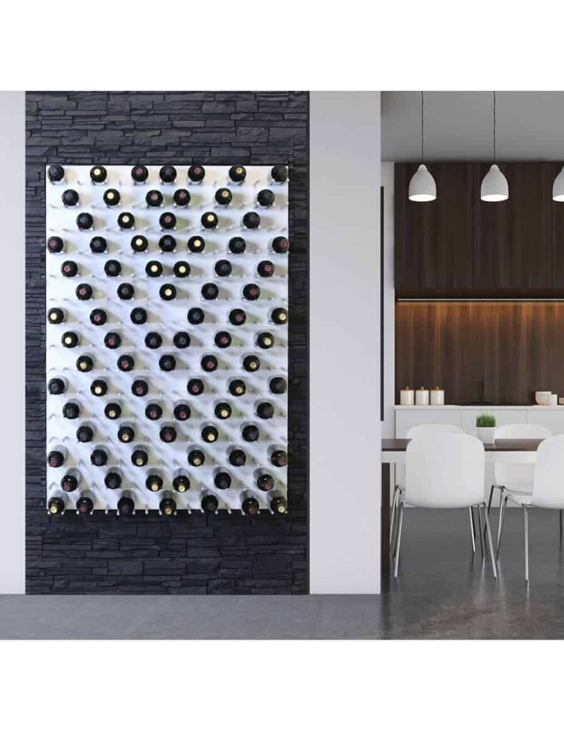 Fusion Wine Wall Panel Cork Forward White Acrylic 9 Bottles Example 1