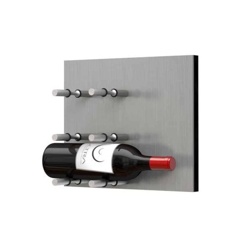 Fusion Wine Wall Panel Label Forward Alumasteel 3 Bottles Satin Aluminum