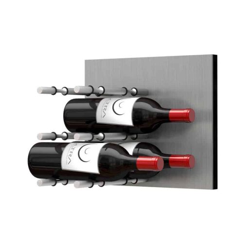 Fusion Wine Wall Panel Label Forward Alumasteel 6 Bottles Satin Aluminum