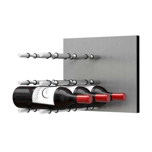 Fusion Wine Wall Panel Label Forward Alumasteel 9 Bottles Satin Aluminum