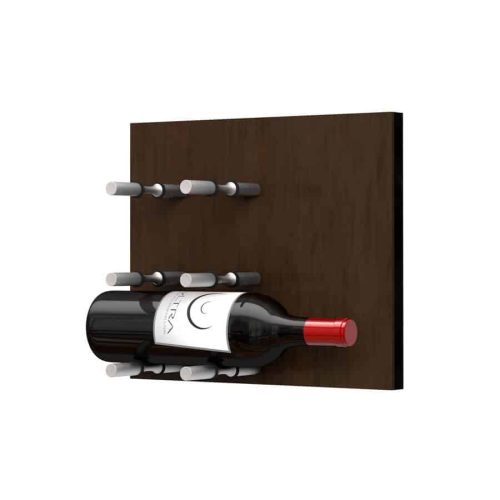 Fusion Wine Wall Panel Label Forward Dark Finish 3 Bottles Satin Aluminum