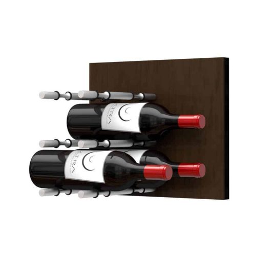 Fusion Wine Wall Panel Label Forward Dark Finish 6 Bottles Satin Aluminum