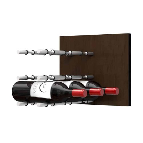 Fusion Wine Wall Panel Label Forward Dark Finish 9 Bottles Satin Aluminum