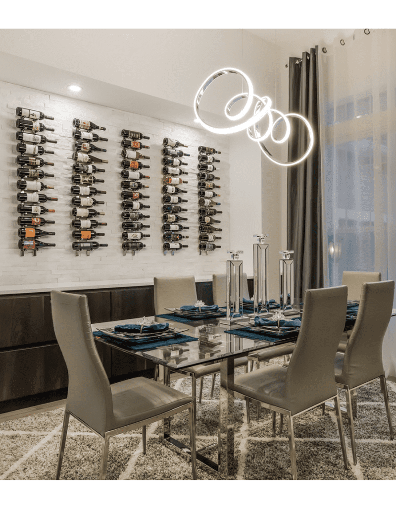 HZ Wall Rails 1FT Metal Wine Rack 3 To 9 Bottles Example 5