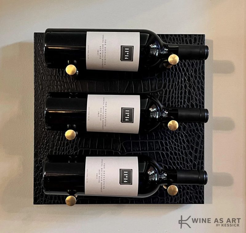 Kessick Wine as Art 14 14 Leather Panel Wine Rack 5