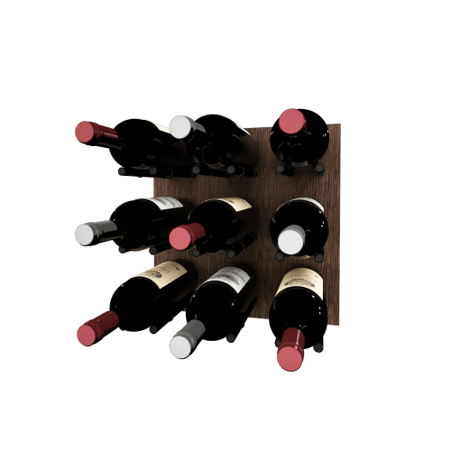 Kessick Wine as Art 14 x 14 Wood White Oak Espresso Finish Black Peg Neck Out