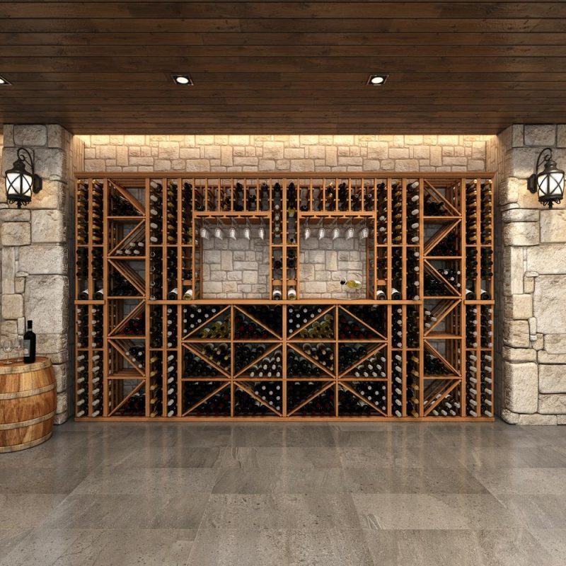 Lifestyle Image WIth Modular Wine Rack Single Column Standard Bottle