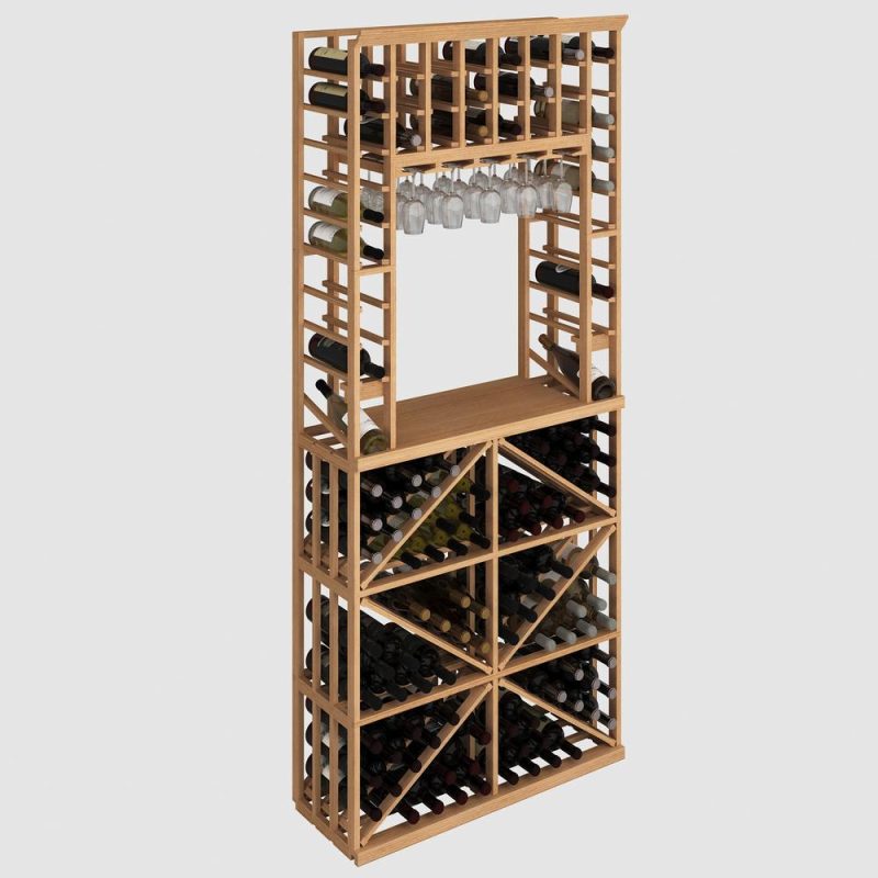 Modular Wine Rack Diamond Bin Tasting Display 134 Bottles