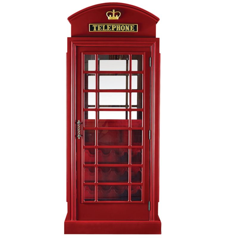 Old English Telephone Booth Bar Cabinet 2