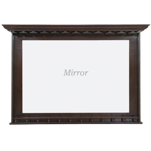 Premium Antique Bar Mirror with a Glassware Rack Cappuccino