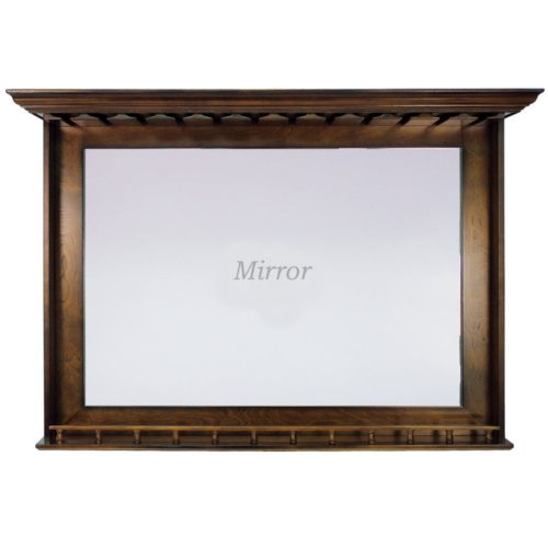 Premium Antique Bar Mirror with a Glassware Rack Chestnut