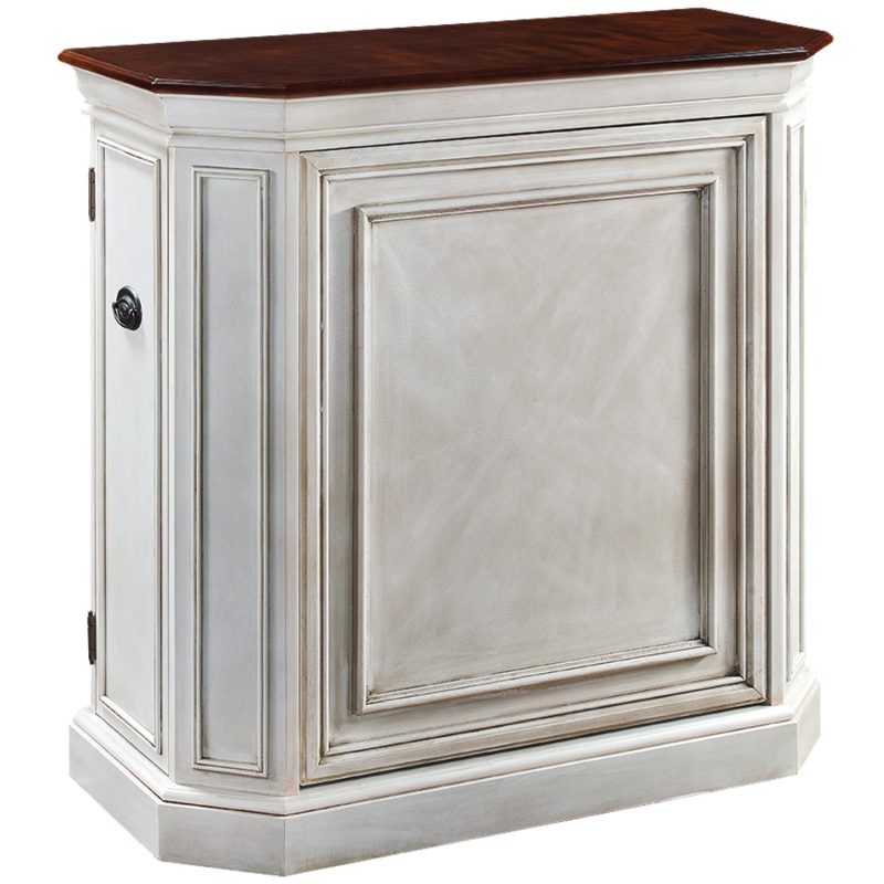 Solid Wood Bar Cabinet With Interior Storage Antique White 2