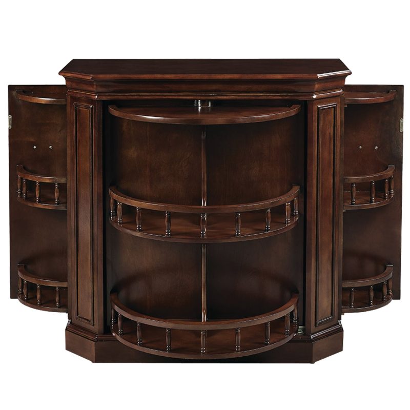 Solid Wood Bar Cabinet With Interior Storage Cappuccino 3