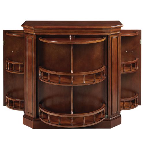 Solid Wood Bar Cabinet With Interior Storage Chestnut 3