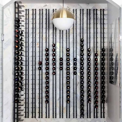 Straight Wall Rails 3FT Metal Wine Rack 9 Bottles Example 2