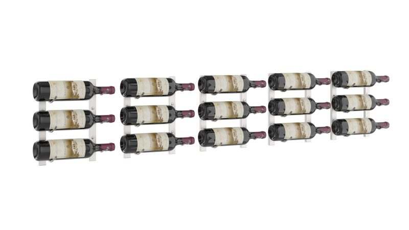 VingateView W Series Over the Couch Wine Rack Kit Example 15 Bottles Brushed Nickel