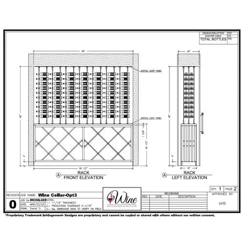 VinoStor Wine Display 392 bottles CAD elevation