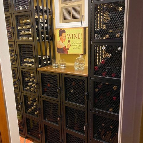 VintageView Case Crate Locker 3 Kit freestanding wine bottle storage with secure backs Example 2