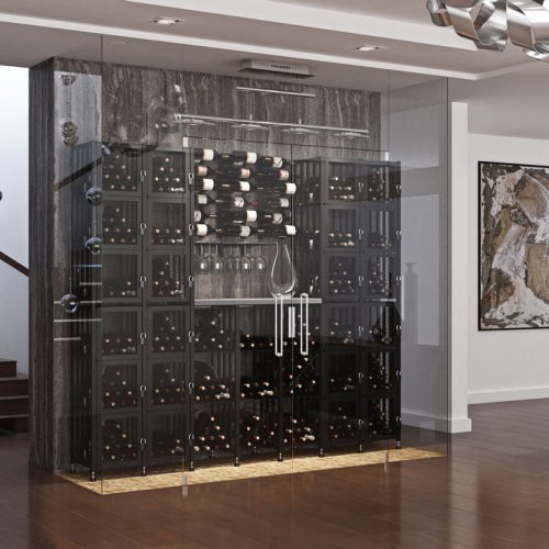 VintageView Case Crate Locker 3 Kit freestanding wine bottle storage with secure backs Example 4