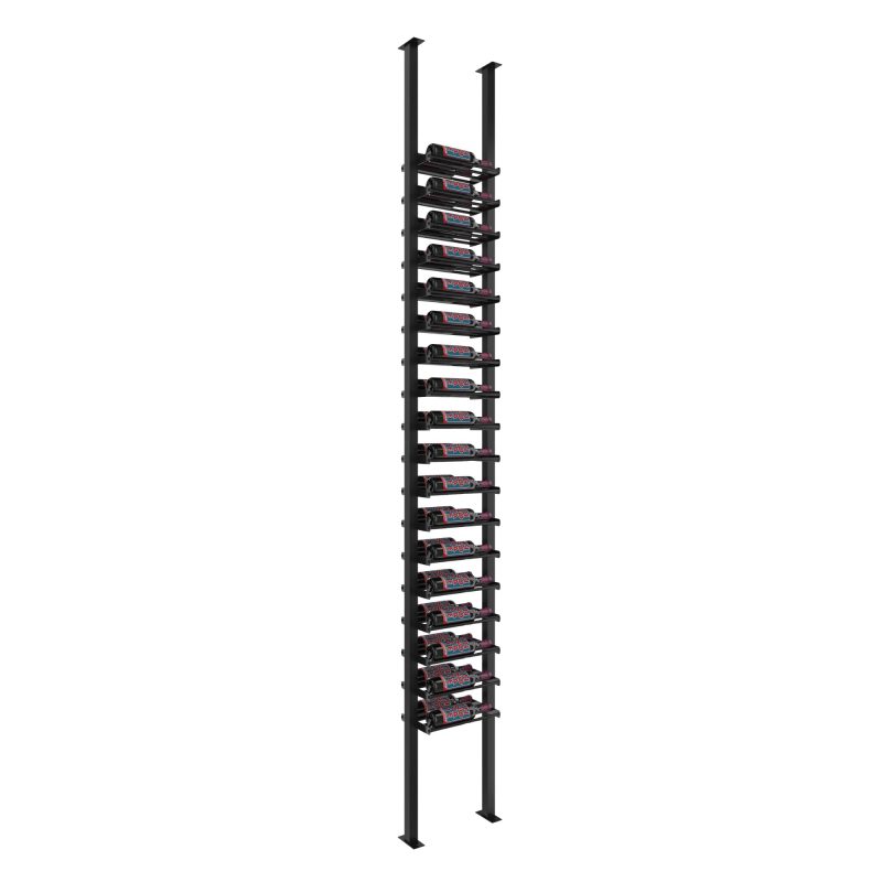 VintageView Evolution Low Profile Post Kit 10 1C ultra slim floor to ceiling wine rack system Double Matte Black