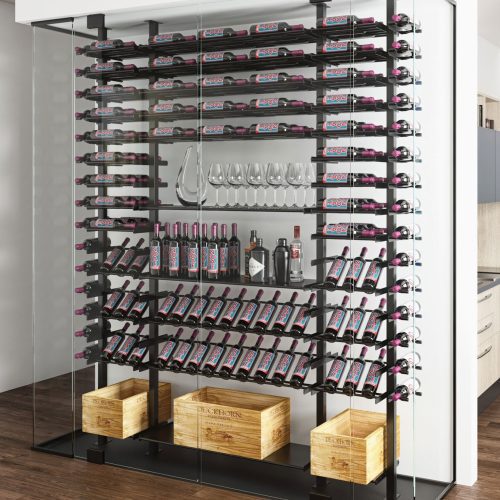 VintageView Evolution Low Profile Post Kit 10 1C ultra slim floor to ceiling wine rack system Example 2