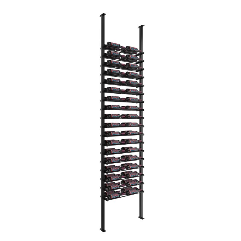 VintageView Evolution Low Profile Post Kit 10 2C ultra slim floor to ceiling wine rack system Double Matte Black