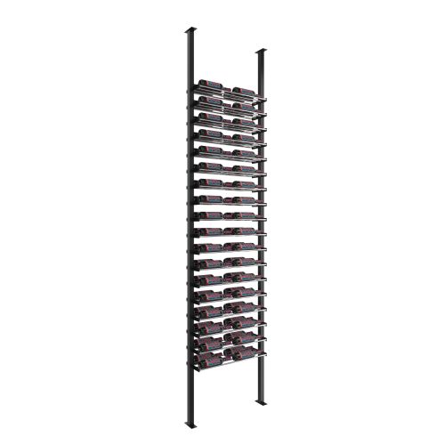 VintageView Evolution Low Profile Post Kit 10 2C ultra slim floor to ceiling wine rack system Double Matte Black Chrome